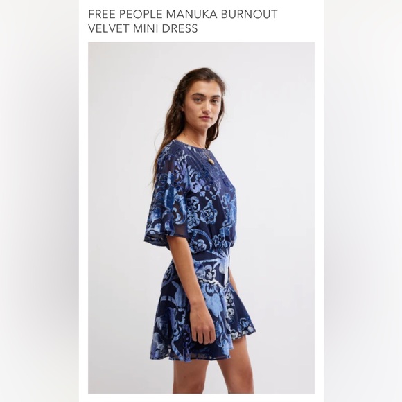 New without tag FREE PEOPLE MANUKA BURNOUT VELVET MINI DRESS. XS. $168 - Picture 9 of 17